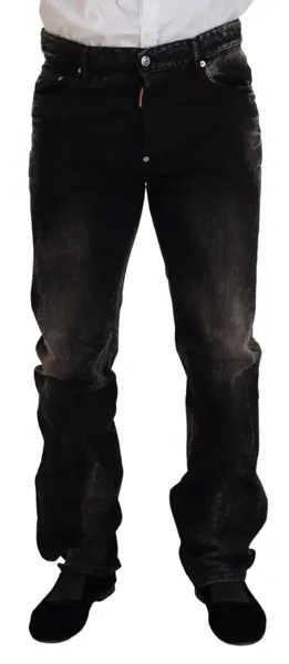 Джинсы DSQUARED2 Черные потертые хлопковые повседневные джинсы прямого кроя IT48/W34/M 800 долларов США