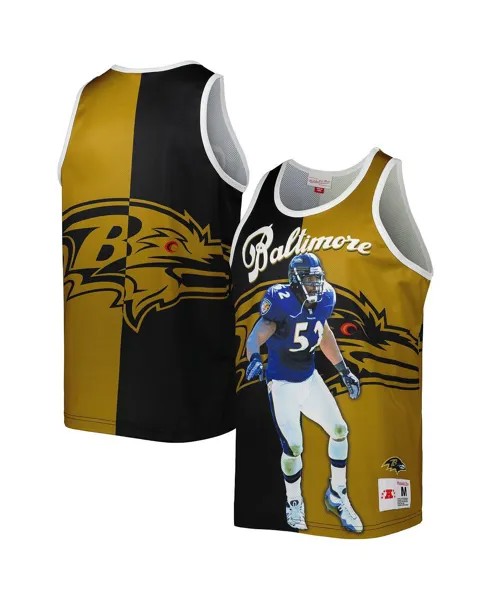 Мужская майка ray lewis black, gold baltimore ravens с графическим принтом для пенсионеров Mitchell & Ness, мульти