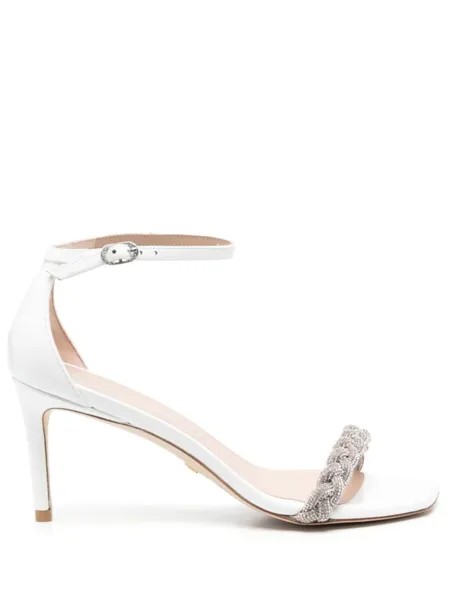 Stuart Weitzman босоножки с кристаллами, белый