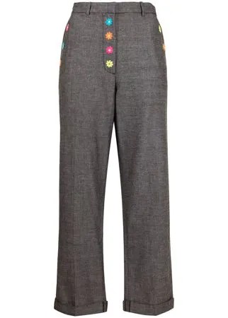 Mira Mikati брюки с цветочной вышивкой