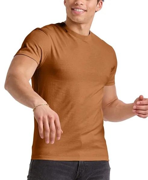 Мужская хлопковая футболка Originals с коротким рукавом Hanes, цвет Light Brown Liquorice