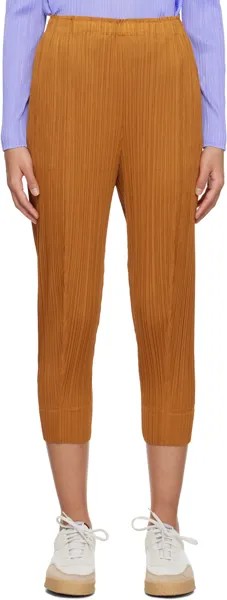 Брюки светло-коричневого цвета Pleats Please Issey Miyake