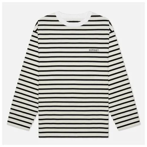 Мужской лонгслив SOPHNET. Baggy Border Crew Neck чёрный , Размер XL