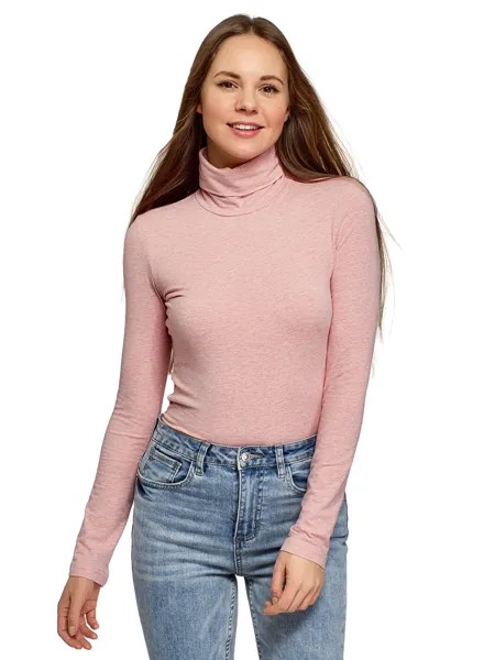 Водолазка женская oodji 15E02001B розовая S