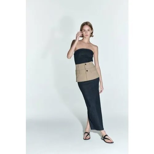 Корсет Zara, размер XS, бежевый, коричневый