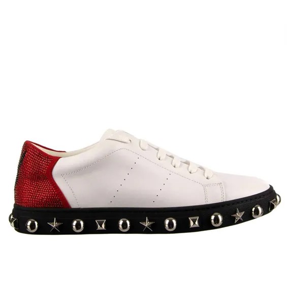 Philipp Plein Playboy Низкие кроссовки с кристаллами и заклепками M. Белый Красный Черный 08533
