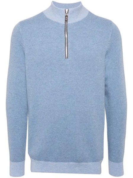 Кашемировый джемпер Diagonal Stripe N.Peal, синий