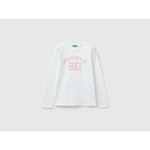 Лонгслив UNITED COLORS OF BENETTON, размер 160 (EL), белый