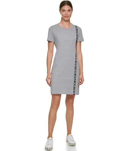 Платье DKNY, Short Sleeve Vertical Logo Tape Tee Dress