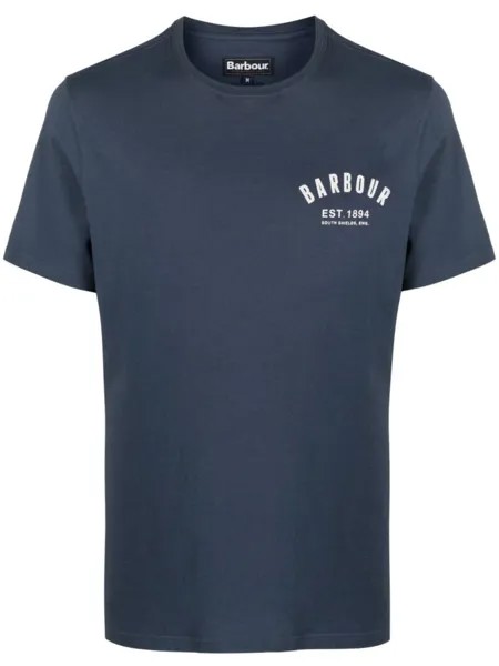Barbour футболка с логотипом, синий