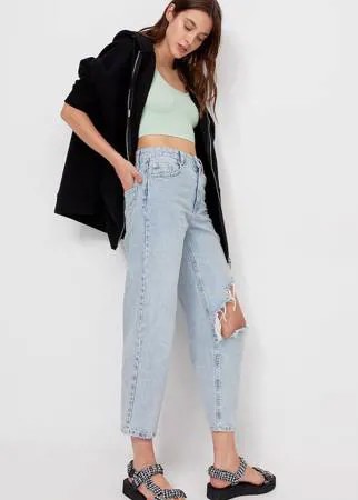 Stradivarius Худи Оверсайз На Молнии Черный L