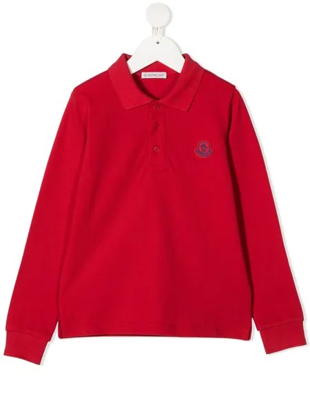 Moncler Enfant рубашка поло с нашивкой-логотипом