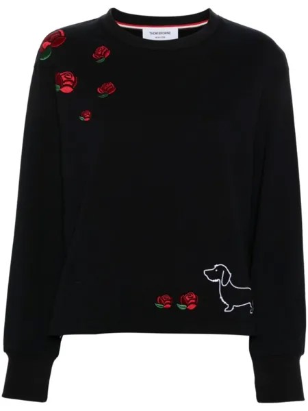 Thom Browne толстовка с вышивкой Hector, синий
