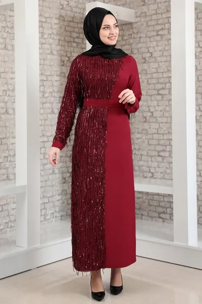 Платье мусульманское Fashion Showcase Design P-00000039 красное 38 (доставка из-за рубежа)