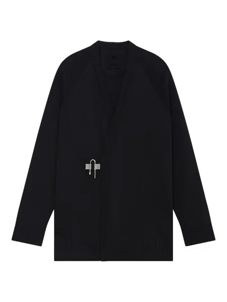 Кардиган из шерсти и шелка с пряжкой U-образного замка Givenchy, черный