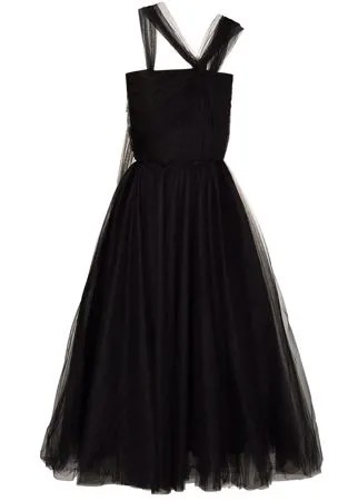 ANOUKI asymmetric tulle midi dress