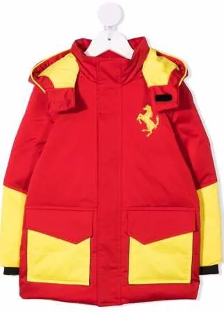 Ferrari Kids пальто в стиле колор-блок с логотипом