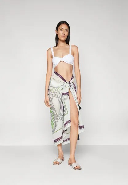 Юбка с запахом Printed Pareo Tory Burch, бежевый