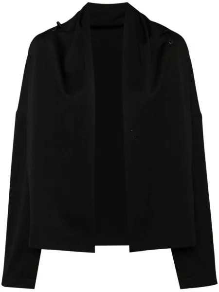 Yohji Yamamoto драпированный пиджак с открытым передом, черный