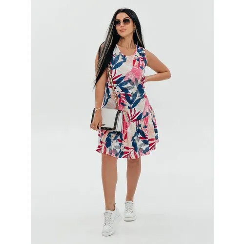 Сарафан LOVETEX.STORE, размер 46, синий, розовый