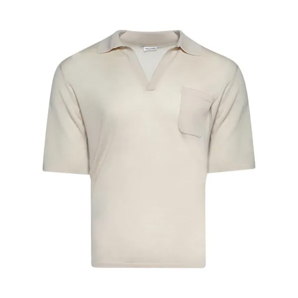 Поло Saint Laurent Short-Sleeve Polo, экрю