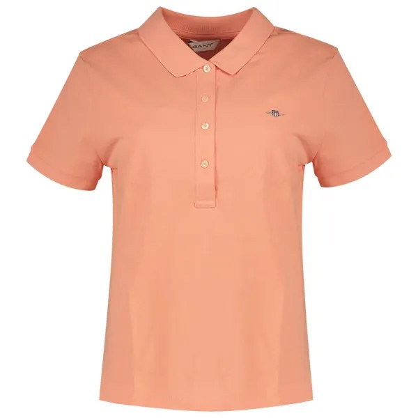 Поло Gant Slim Sheild Cap Pique, розовый