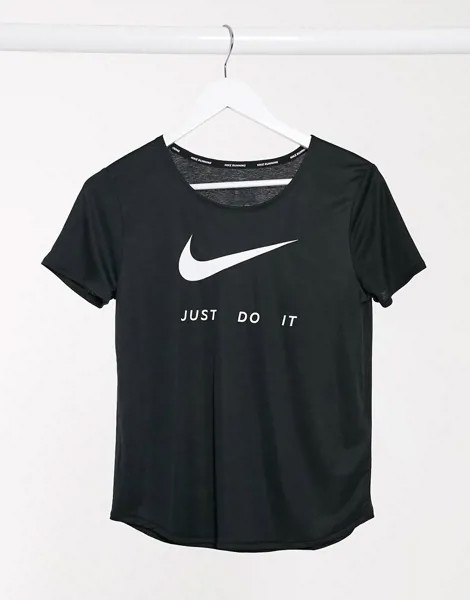Черная футболка с логотипом Nike Running Just Do It-Черный цвет