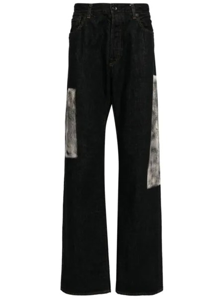 Yohji Yamamoto прямые джинсы со вставками, черный