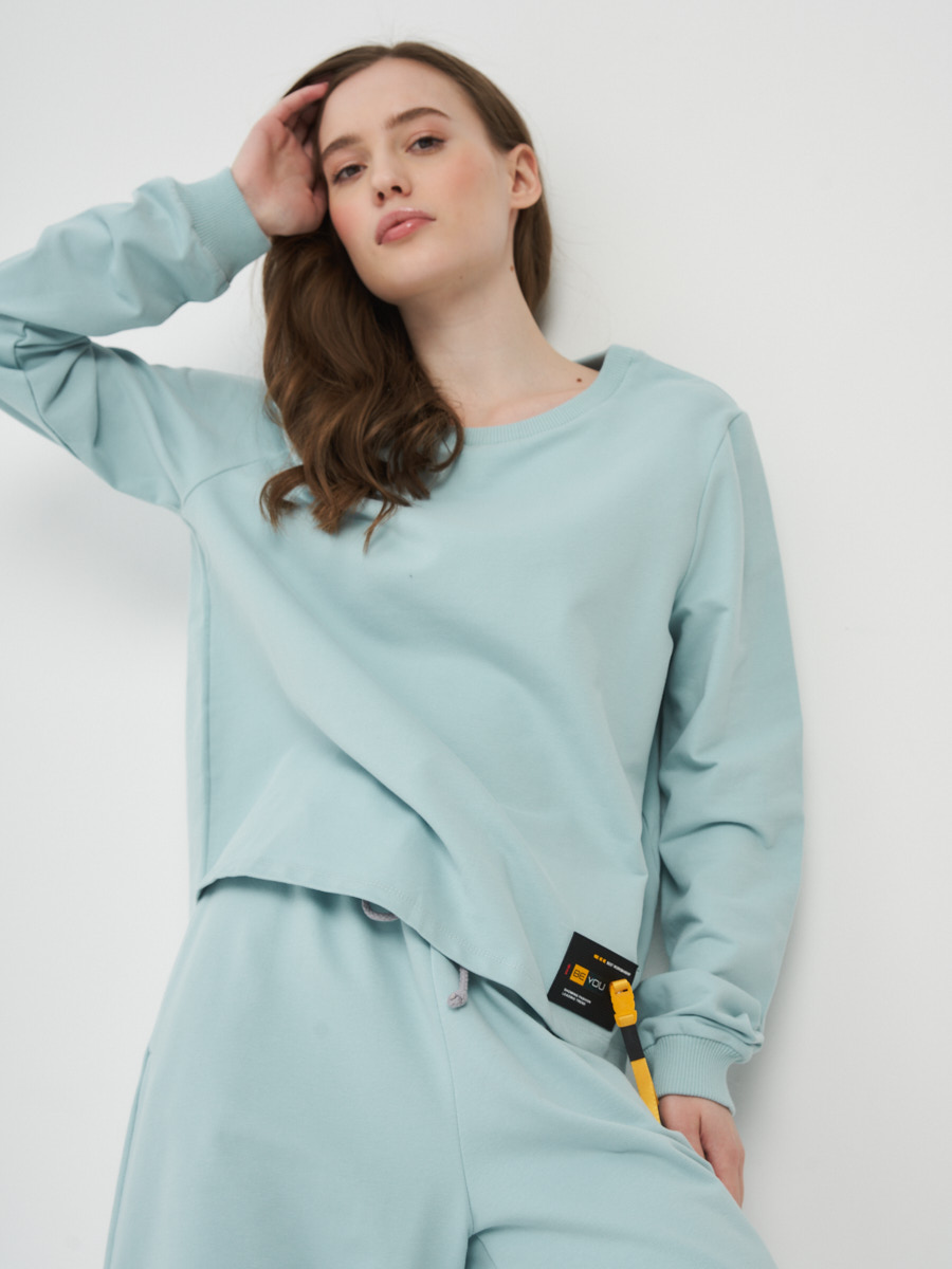 Свитшот женский BE YOU 7222-30015/2 голубой 50-52 RU