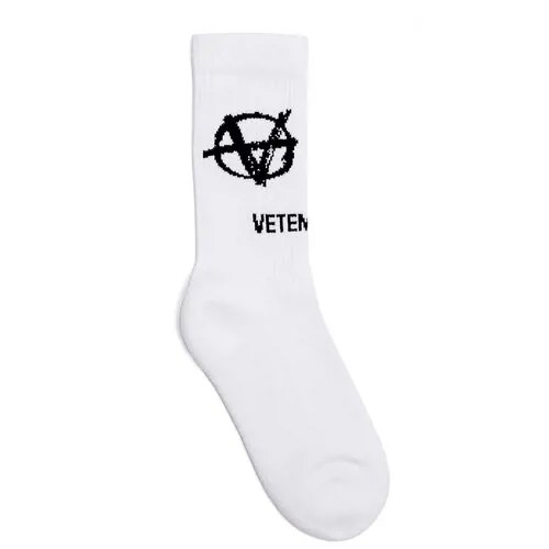 VETEMENTS Хлопковые белые носки с логотипом 35-38