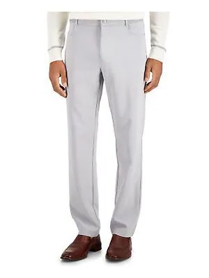 ALFANI Мужские серебряные эластичные брюки с прямыми штанинами на плоской подошве, классические эластичные брюки XXL