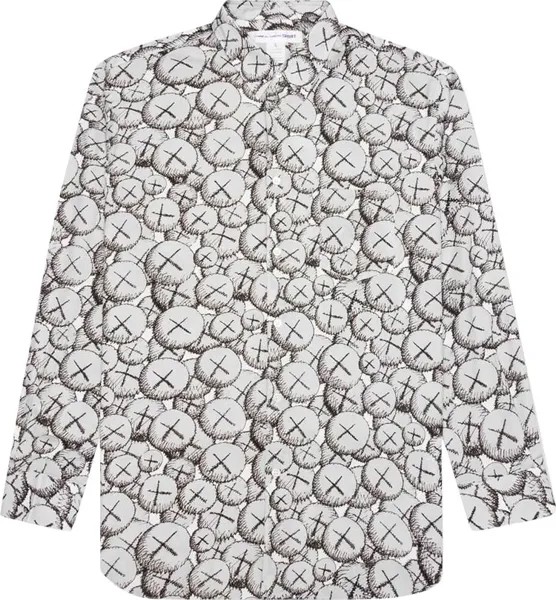 Рубашка Comme des Garçons SHIRT x KAWS Classic Printed Shirt Print D 'Grey', серый