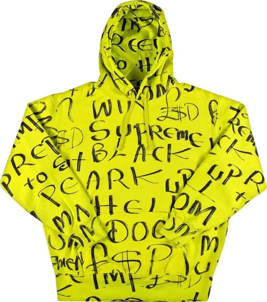 Толстовка Supreme Black Ark Hooded Sweatshirt 'Fluorescent Yellow', желтый