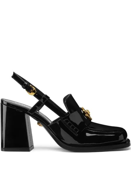 Versace лакированные мюли с декором Medusa, черный