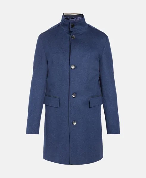 Шерстяное пальто Boss Black, цвет Royal Blue