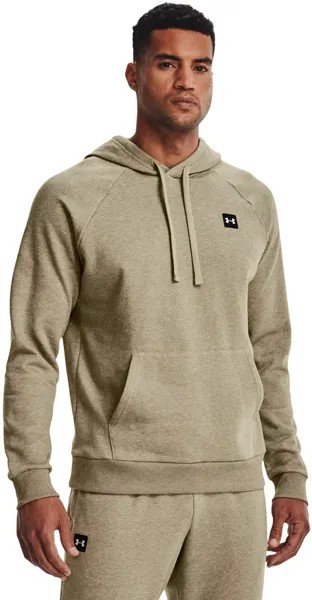 Худи мужское Under Armour Rival Fleece Hoodie бежевое 46-48