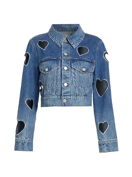 Джинсовая куртка Jeff Heart с вырезами Alice + Olivia, цвет true blues dark