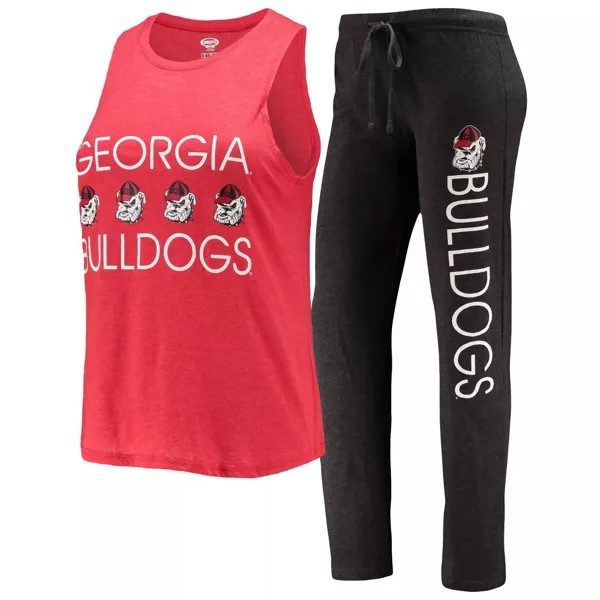 Женский спортивный комплект из майки и брюк Georgia Bulldogs черного/красного цвета для сна