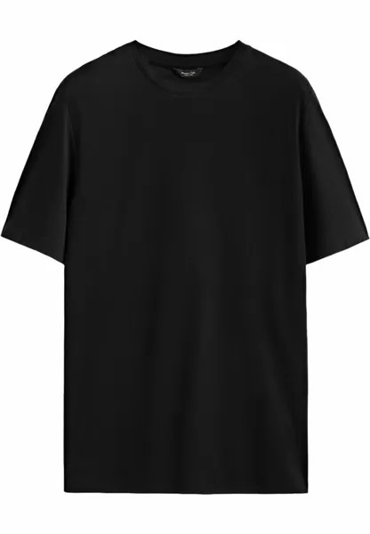 Футболка базовая KURZÄRMELIGES AUS REINER Massimo Dutti, цвет mottled black
