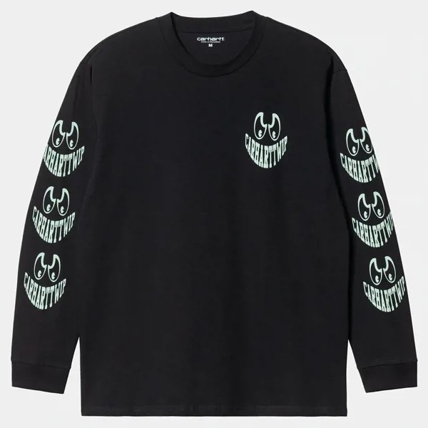 Футболка CARHARTT WIP L/S Grin T-Shirt Black / Pale Spearmint 2022