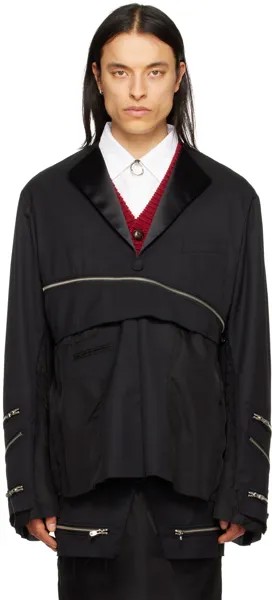Черный пиджак со вставками TAKAHIROMIYASHITA TheSoloist.