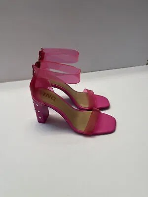 INC Женские розовые прозрачные босоножки на каблуке с квадратным носком Makenna, размер 8 м