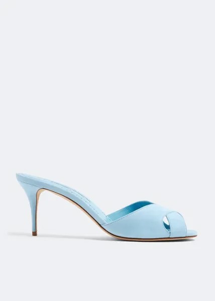 Сандалии MANOLO BLAHNIK Mumbimu suede sandals, синий