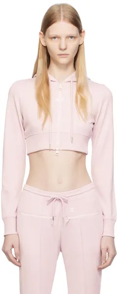 Розовый укороченный худи Courreges
