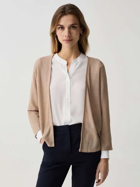 Открытый вязаный кардиган с люрексом Ovs, цвет beige