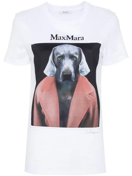 Max Mara футболка Cipria с принтом, белый