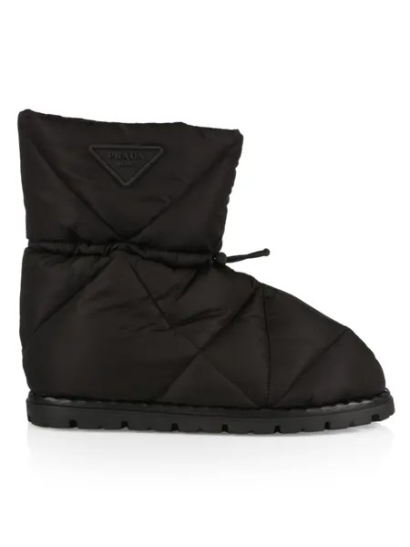 Стеганые нейлоновые ботинки на шнурке Blow 19 Prada, цвет Nero