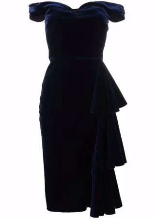 Le Petite Robe Di Chiara Boni бархатное платье Willa с открытыми плечами