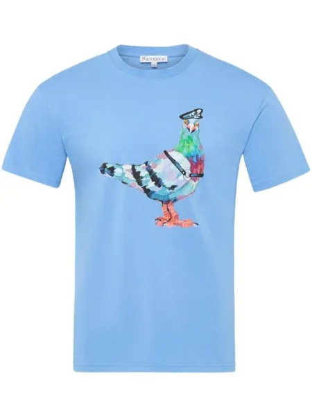 JW Anderson футболка Pigeon из органического хлопка, синий