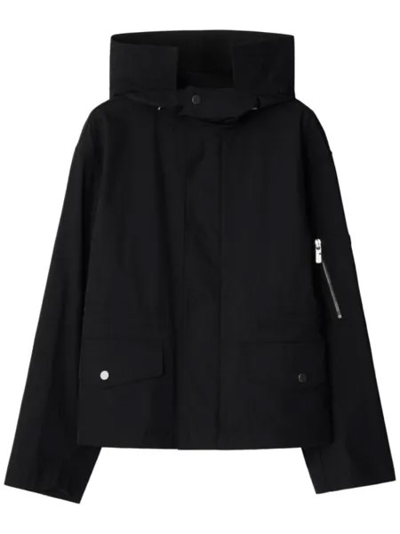 Burberry парка с капюшоном на кнопках, черный